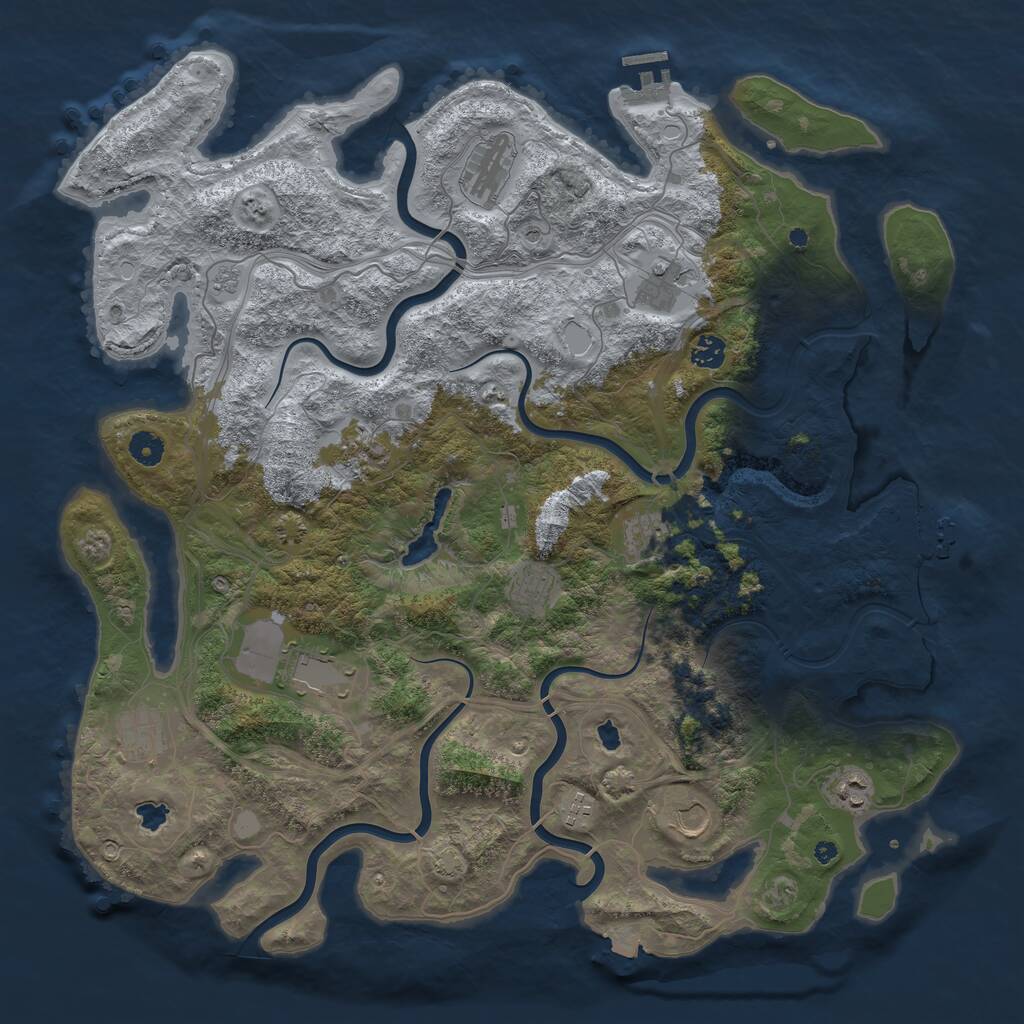 Rust Map: Procedural Map, Size: 4500, Seed: 207428421, 17 Monuments