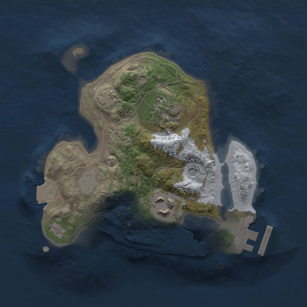 Rust Map: Procedural Map, Size: 2000, Seed: 4467, 6 Monuments