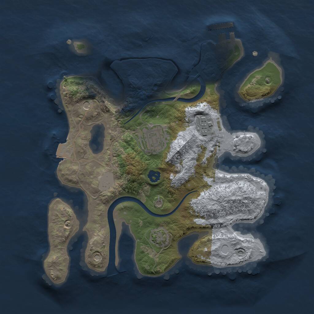 Rust Map: Procedural Map, Size: 2500, Seed: 19415, 6 Monuments