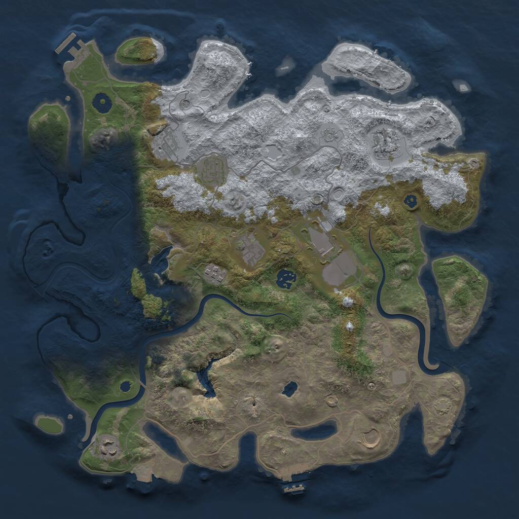 Rust Map: Procedural Map, Size: 4000, Seed: 2008326174, 15 Monuments
