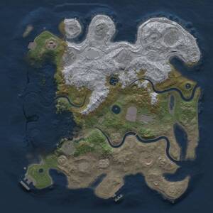Thumbnail Rust Map: Procedural Map, Size: 3750, Seed: 55632, 15 Monuments