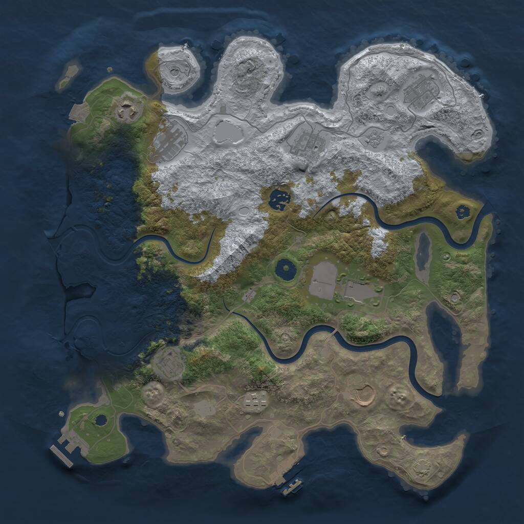 Rust Map: Procedural Map, Size: 3750, Seed: 55632, 15 Monuments