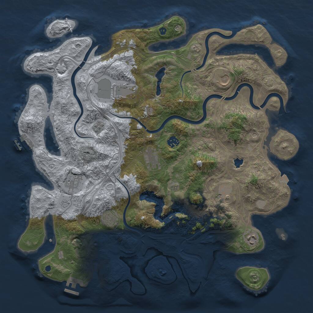 Rust Map: Procedural Map, Size: 4250, Seed: 1576486200, 15 Monuments