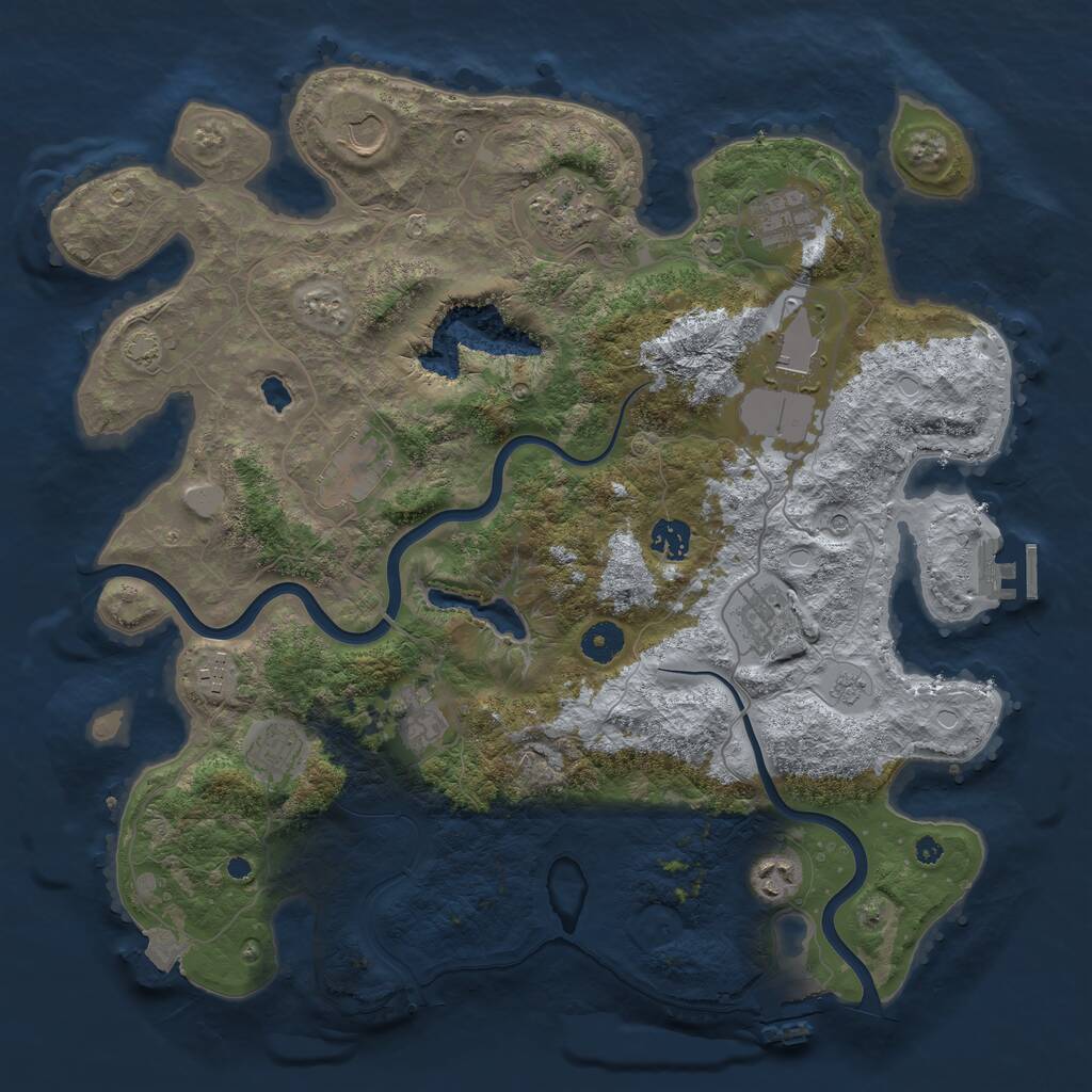 Rust Map: Procedural Map, Size: 4000, Seed: 409758, 17 Monuments
