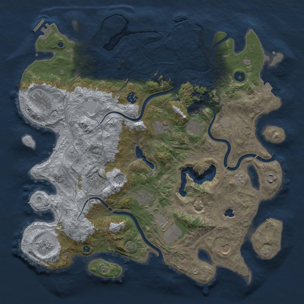 Rust Map: Procedural Map, Size: 4250, Seed: 246902420, 17 Monuments