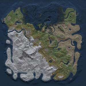 Thumbnail Rust Map: Procedural Map, Size: 5000, Seed: 604773307, 17 Monuments