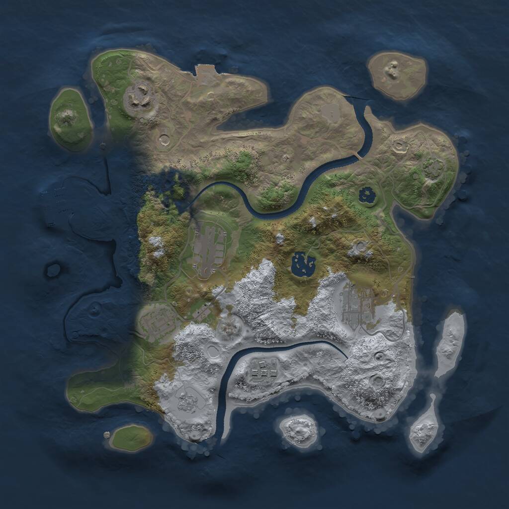 Rust Map: Procedural Map, Size: 3000, Seed: 1236, 11 Monuments