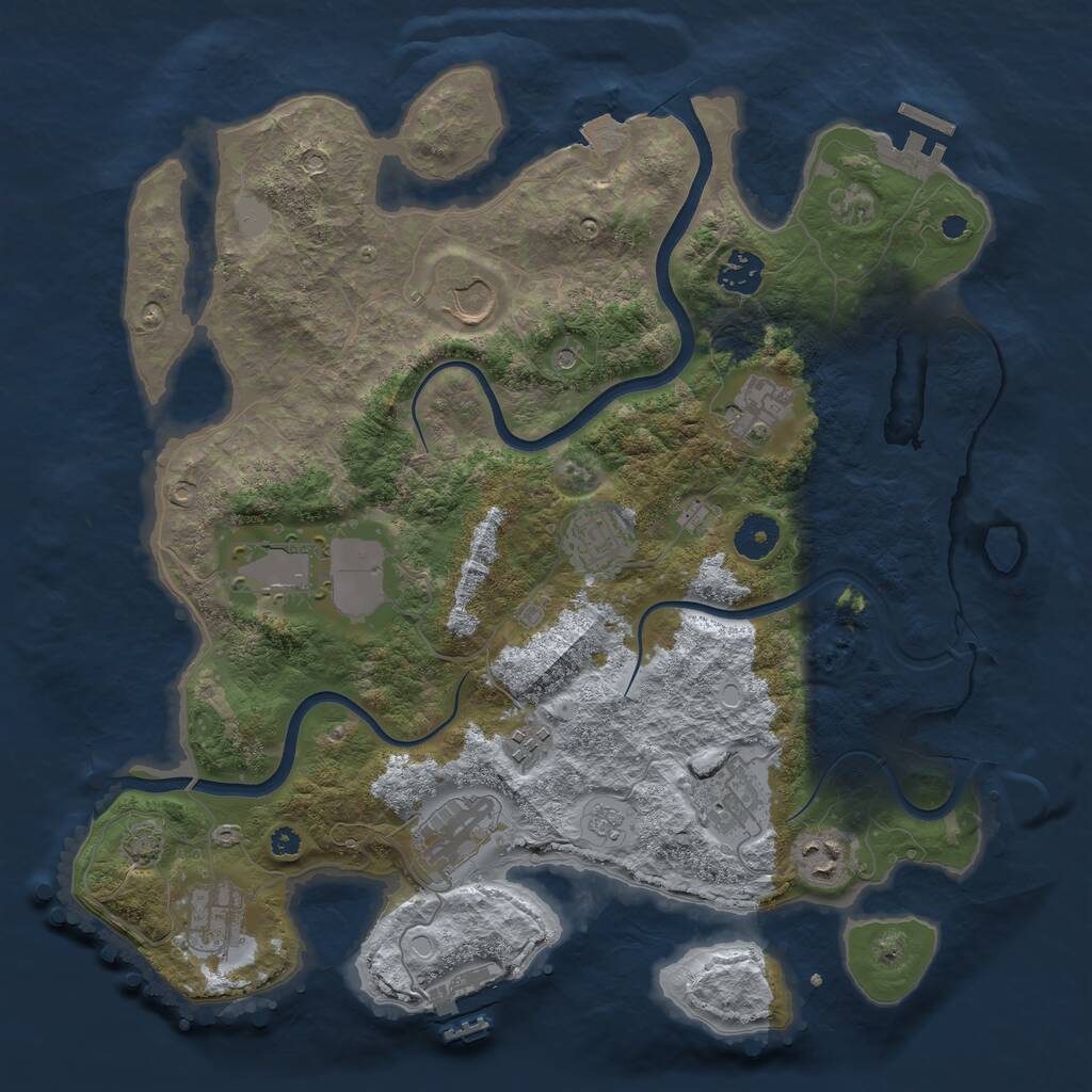 Rust Map: Procedural Map, Size: 3700, Seed: 478522482, 16 Monuments