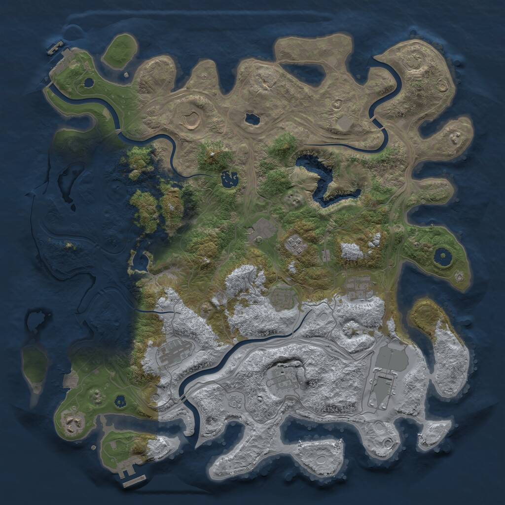 Rust Map: Procedural Map, Size: 4250, Seed: 1971379939, 16 Monuments