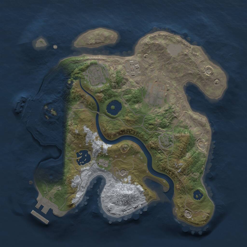 Rust Map: Procedural Map, Size: 2500, Seed: 8139911, 9 Monuments
