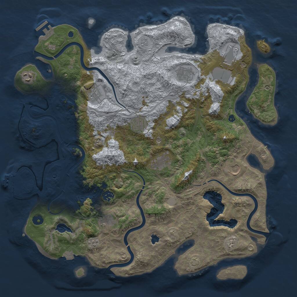 Rust Map: Procedural Map, Size: 4250, Seed: 426629334, 16 Monuments