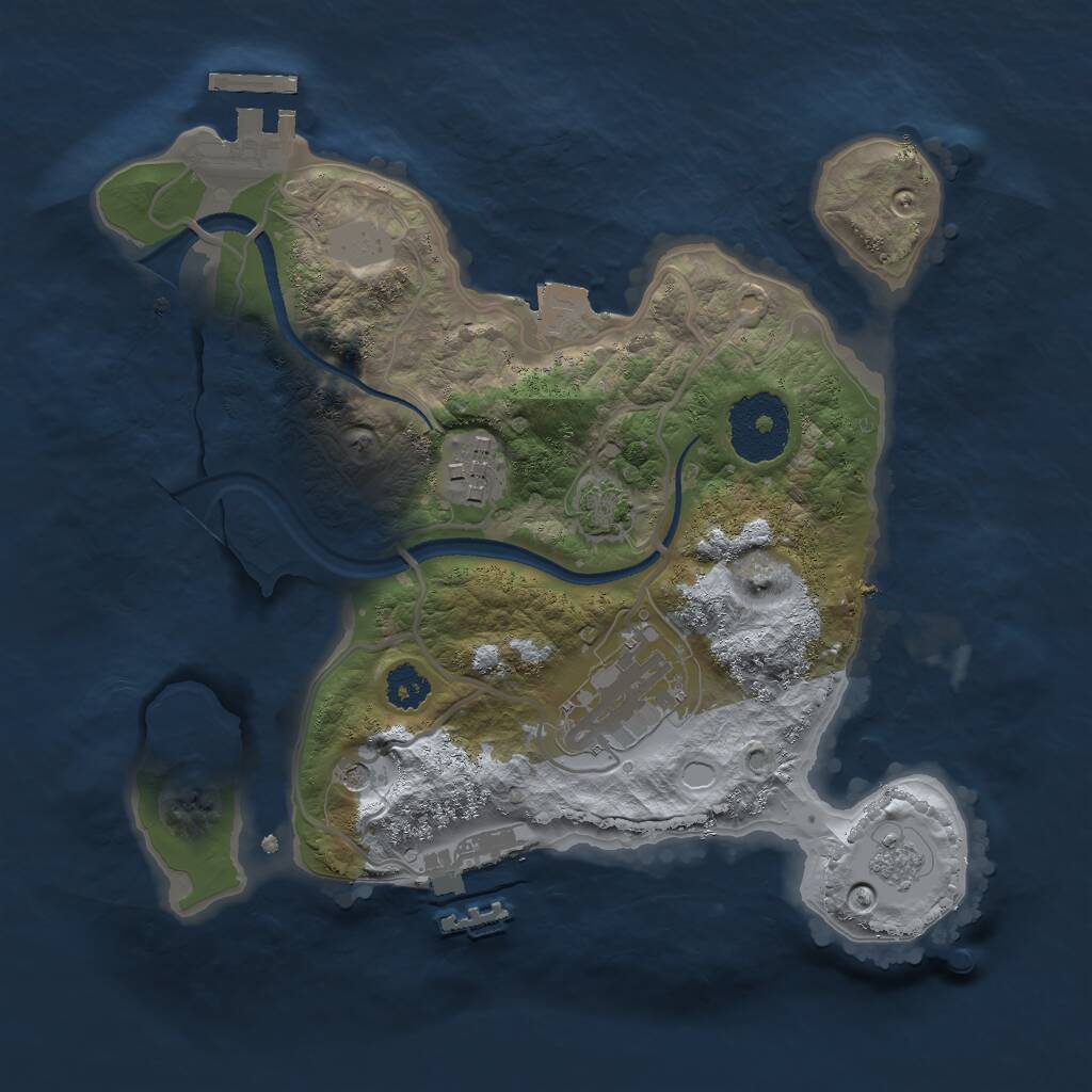 Rust Map: Procedural Map, Size: 2500, Seed: 212121, 8 Monuments