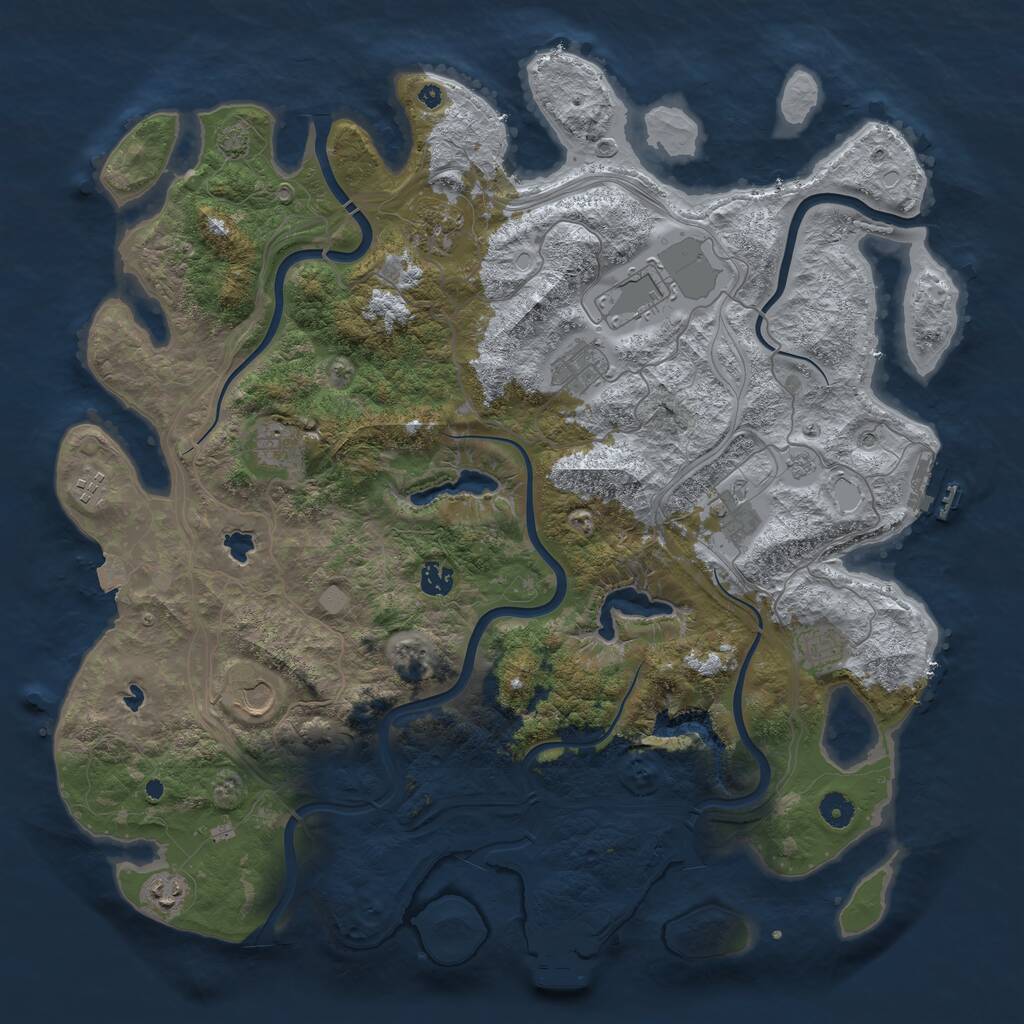 Rust Map: Procedural Map, Size: 4500, Seed: 133685963, 16 Monuments