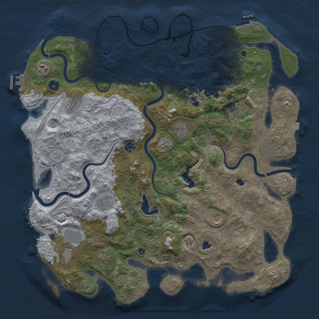 Rust Map: Procedural Map, Size: 4700, Seed: 1842852519, 17 Monuments