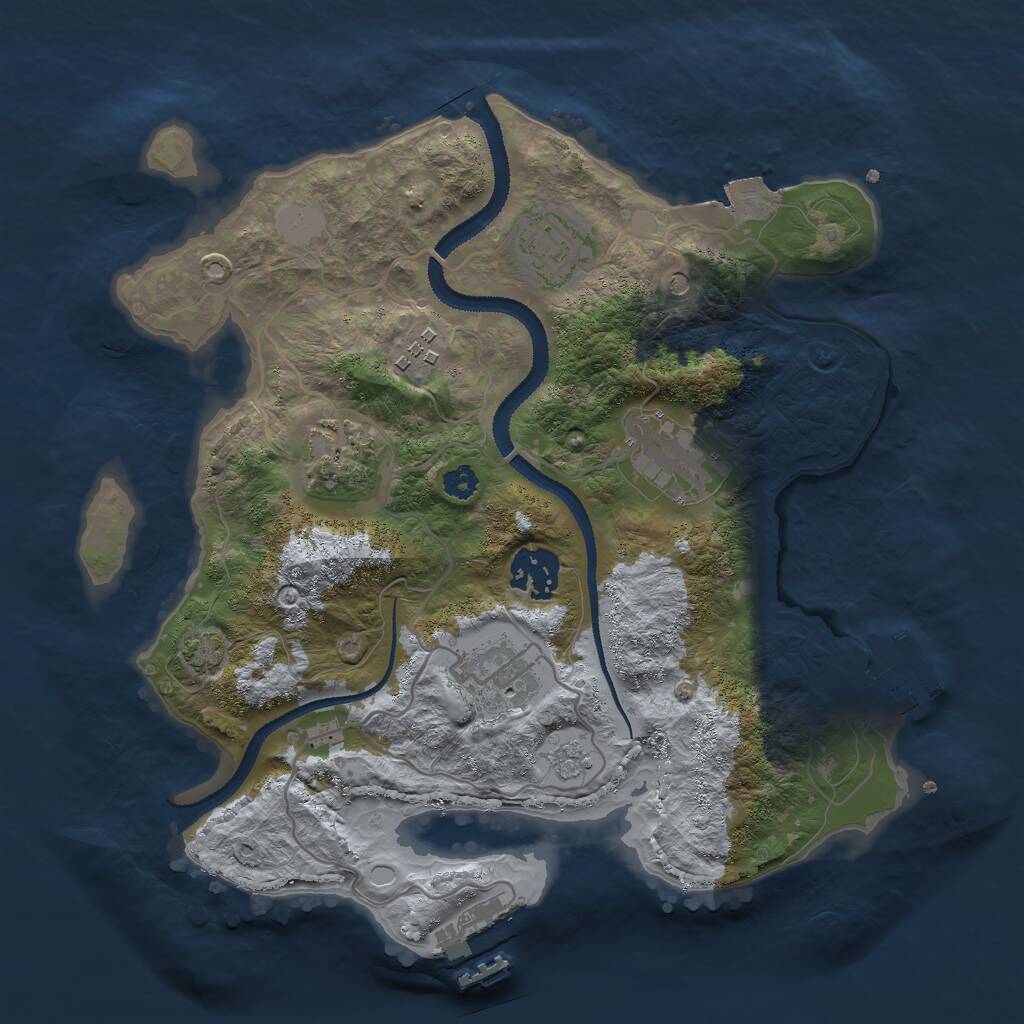 Rust Map: Procedural Map, Size: 3000, Seed: 1317386185, 12 Monuments