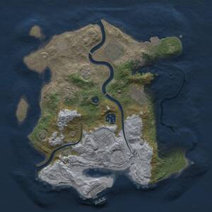 Thumbnail Rust Map: Procedural Map, Size: 3000, Seed: 1317386185, 12 Monuments