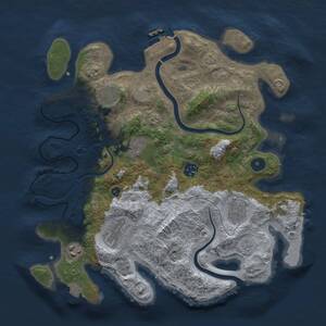 Thumbnail Rust Map: Procedural Map, Size: 3500, Seed: 837122292, 12 Monuments
