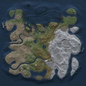 Thumbnail Rust Map: Procedural Map, Size: 3500, Seed: 443642, 15 Monuments
