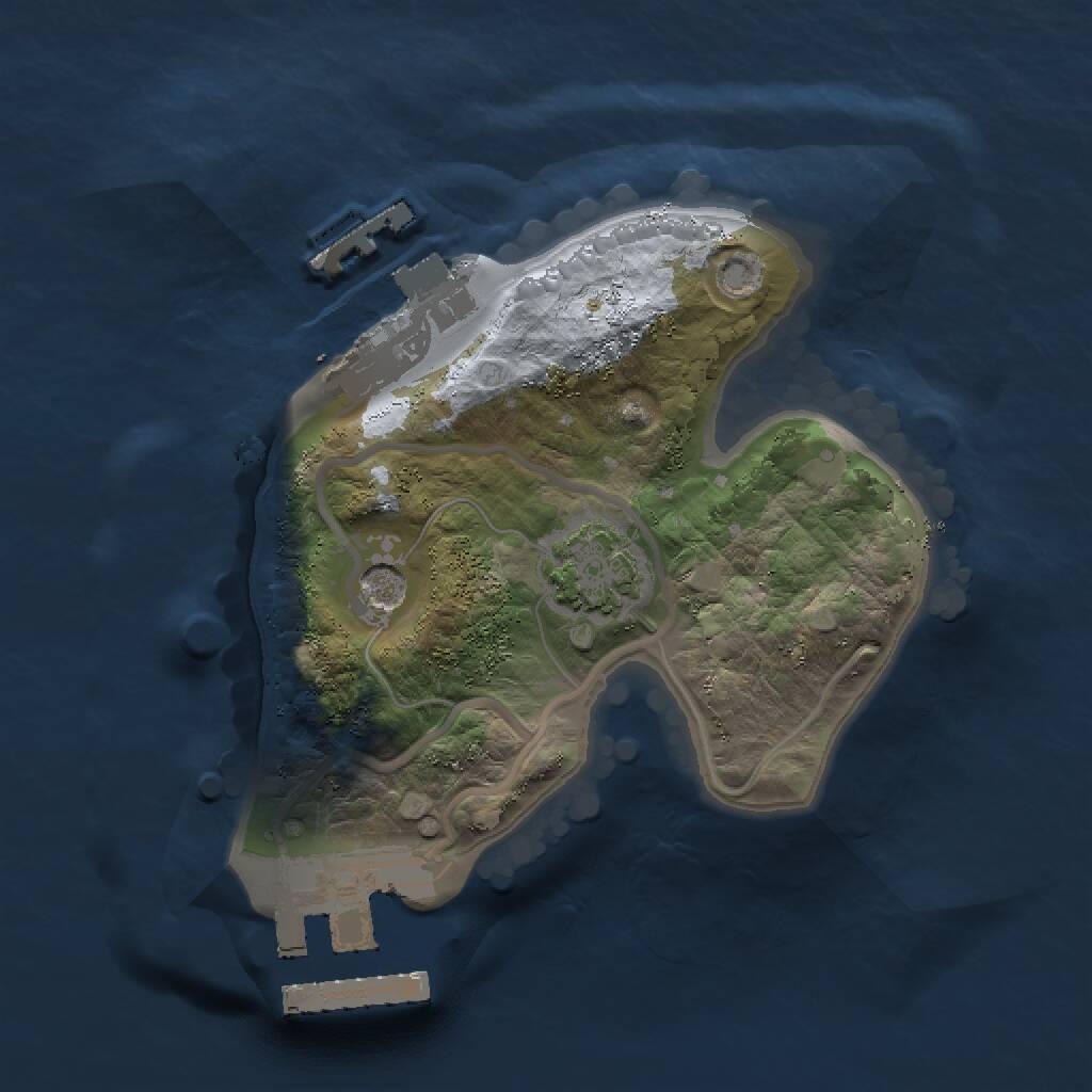 Rust Map: Procedural Map, Size: 1500, Seed: 86280628, 5 Monuments