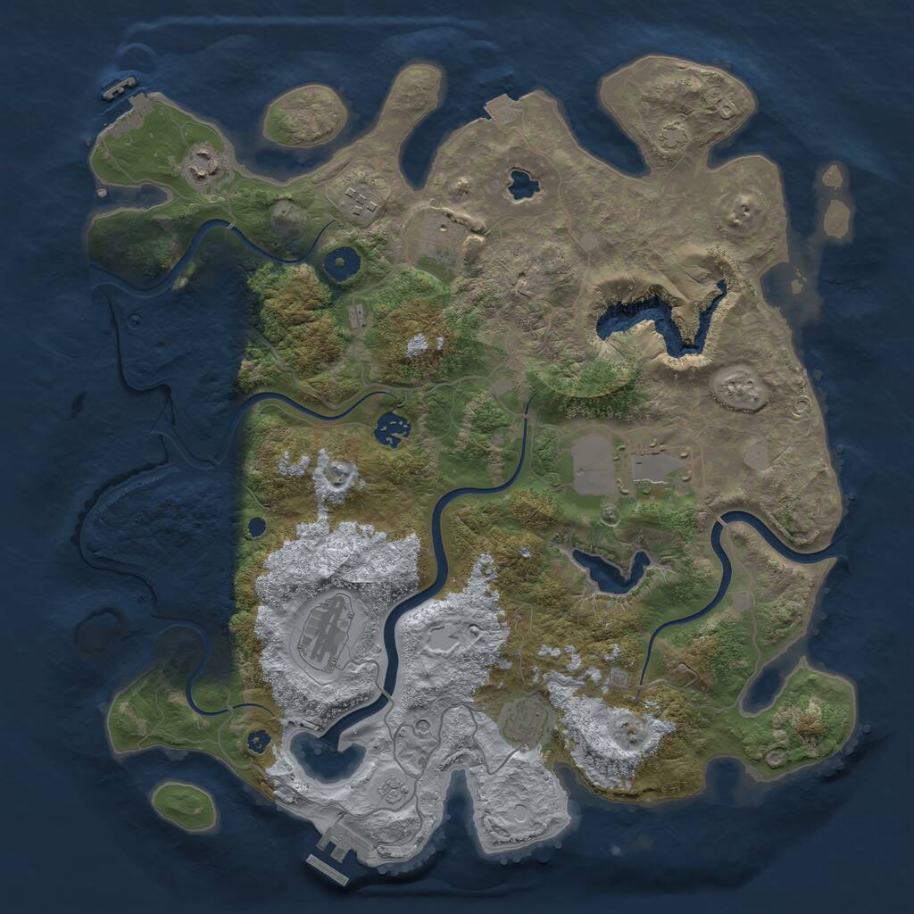 Rust Map: Procedural Map, Size: 4000, Seed: 440130692, 13 Monuments