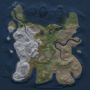 Thumbnail Rust Map: Procedural Map, Size: 3500, Seed: 159044047, 16 Monuments