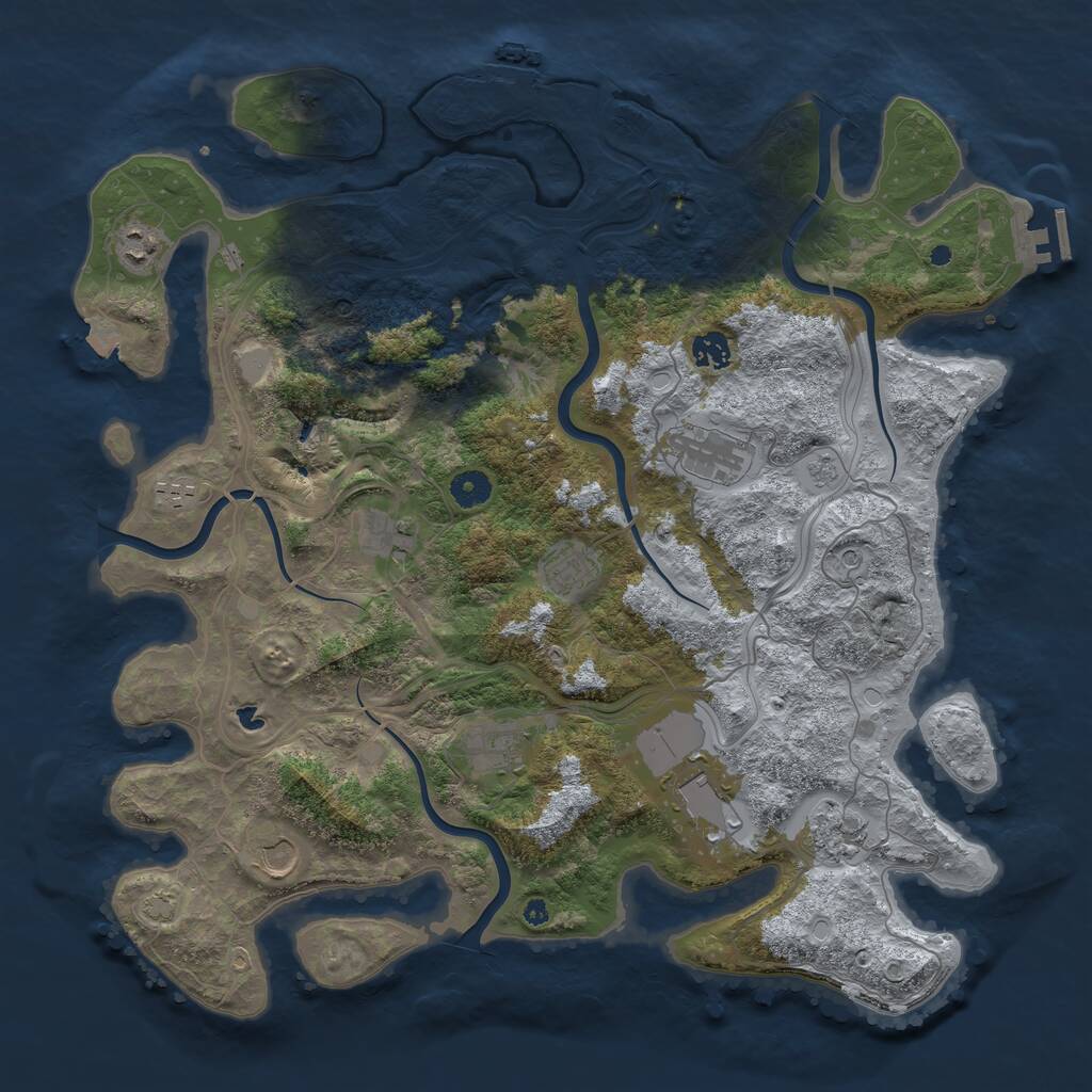 Rust Map: Procedural Map, Size: 4250, Seed: 613133729, 16 Monuments
