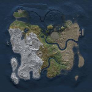 Thumbnail Rust Map: Procedural Map, Size: 3000, Seed: 1072268942, 10 Monuments