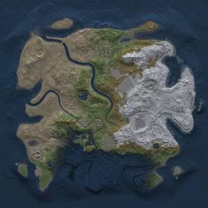 Thumbnail Rust Map: Procedural Map, Size: 3500, Seed: 2134765693, 14 Monuments