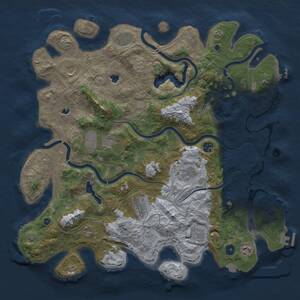 Thumbnail Rust Map: Procedural Map, Size: 4500, Seed: 961316067, 16 Monuments