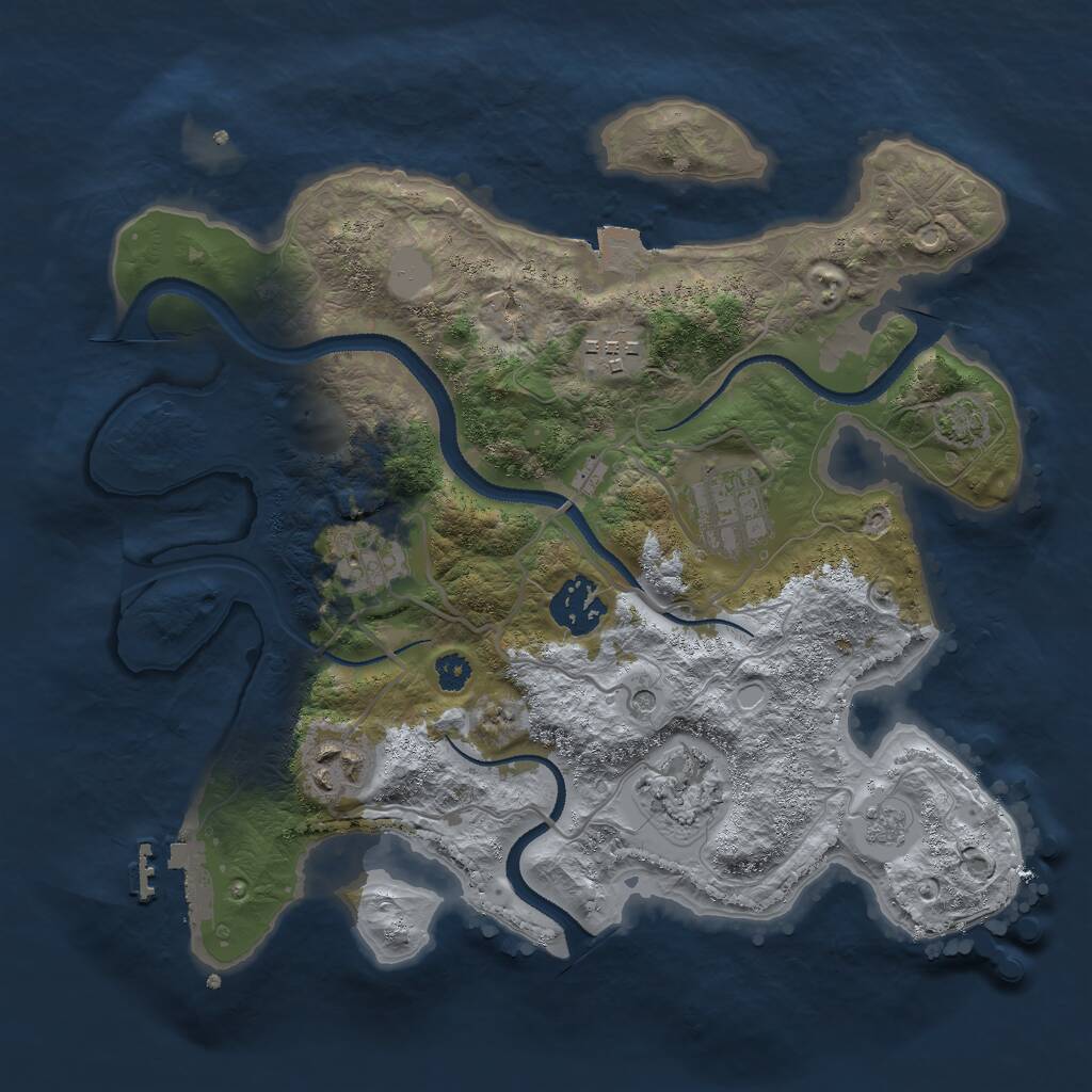 Rust Map: Procedural Map, Size: 3000, Seed: 1356857718, 11 Monuments