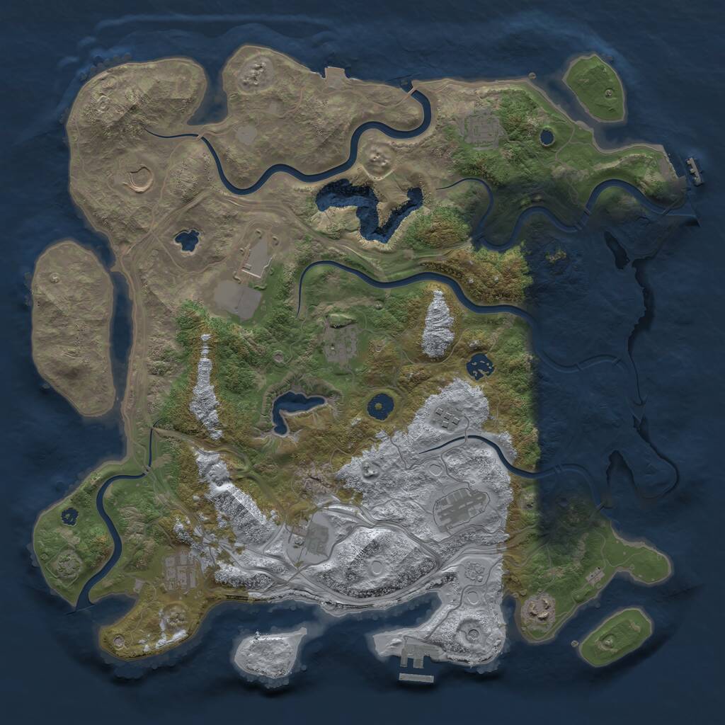 Rust Map: Procedural Map, Size: 4250, Seed: 1692615601, 16 Monuments