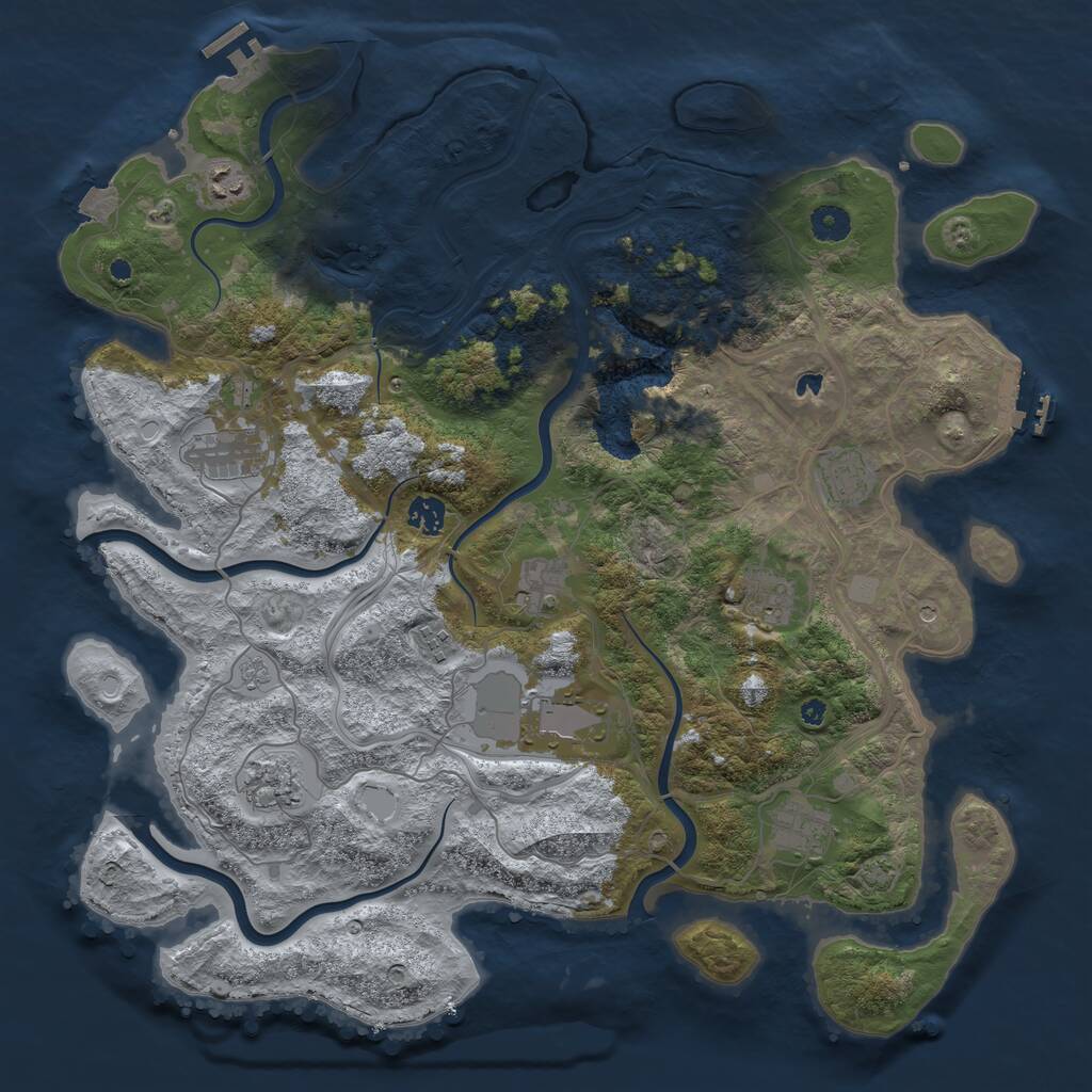 Rust Map: Procedural Map, Size: 4250, Seed: 1477298555, 16 Monuments
