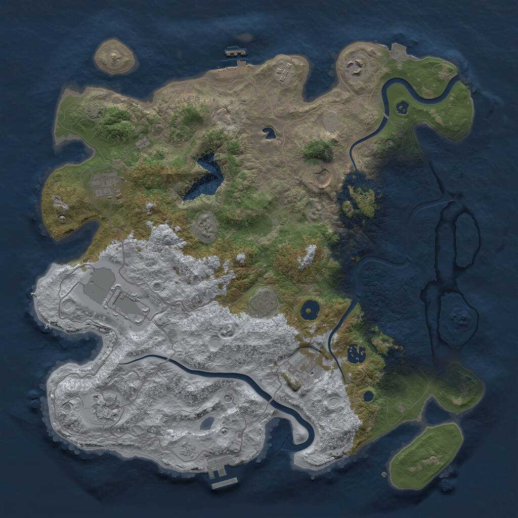Rust Map: Procedural Map, Size: 4000, Seed: 1765227737, 15 Monuments