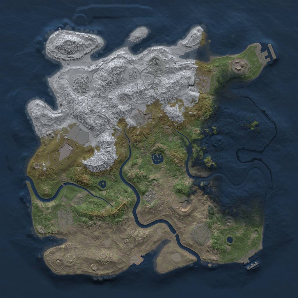 Rust Map: Procedural Map, Size: 3750, Seed: 2678181, 16 Monuments