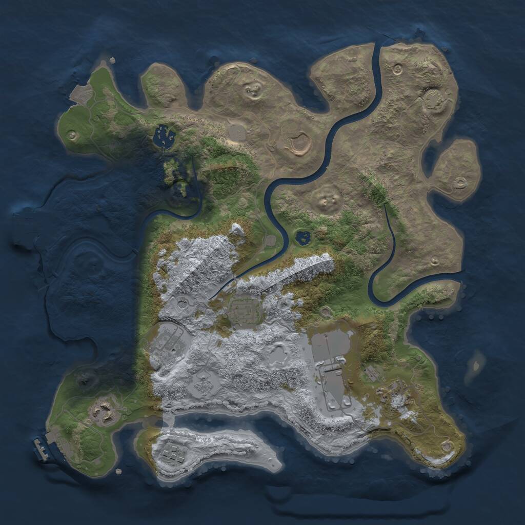 Rust Map: Procedural Map, Size: 3500, Seed: 1799862210, 14 Monuments