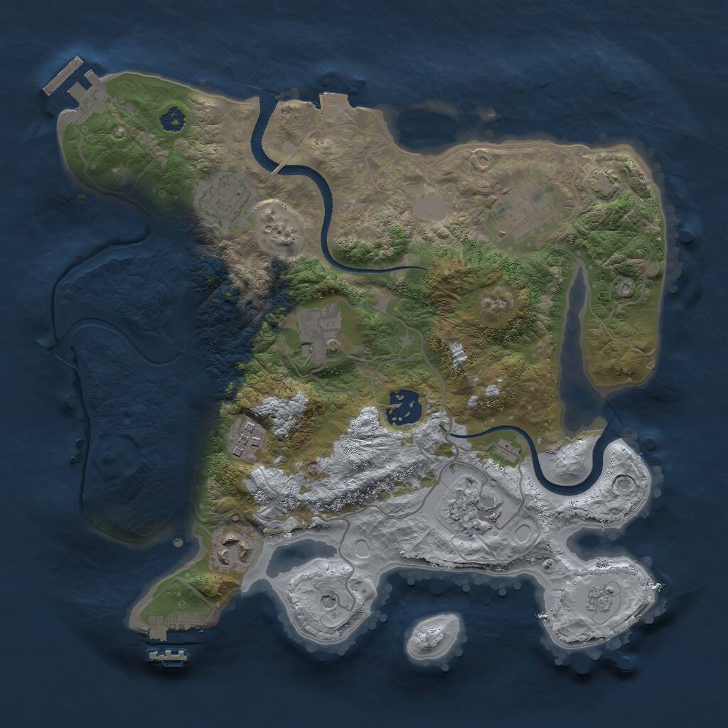 Rust Map: Procedural Map, Size: 3000, Seed: 12345611, 13 Monuments