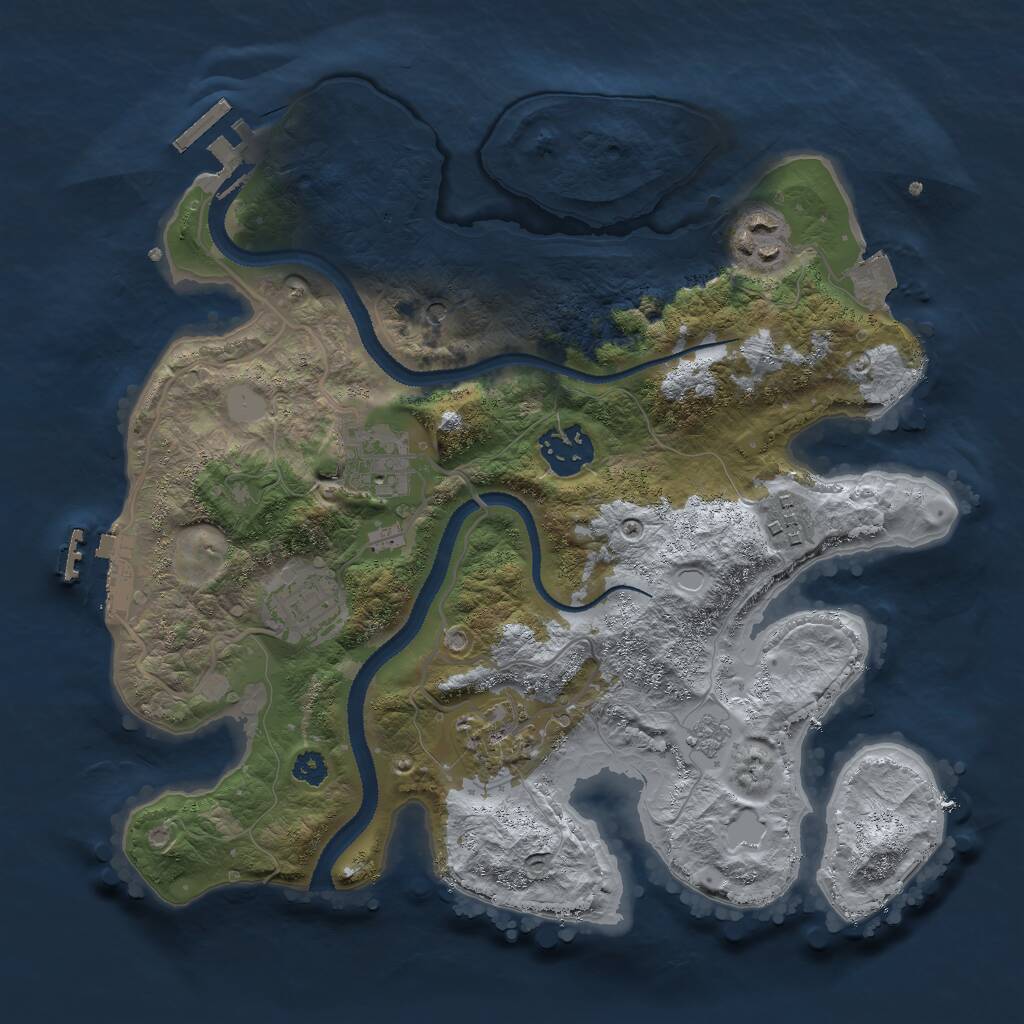 Rust Map: Procedural Map, Size: 3000, Seed: 2478382, 11 Monuments