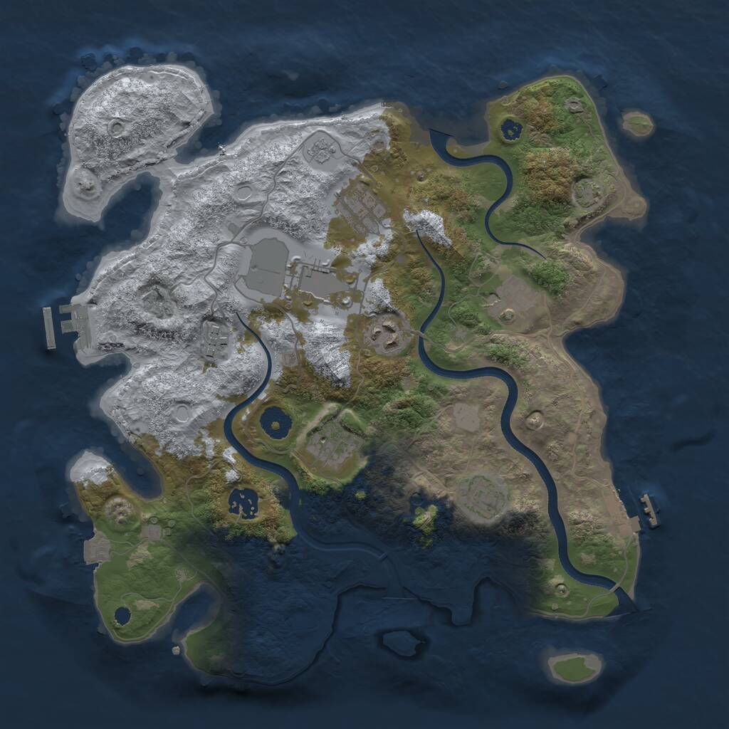 Rust Map: Procedural Map, Size: 3500, Seed: 366666667, 14 Monuments