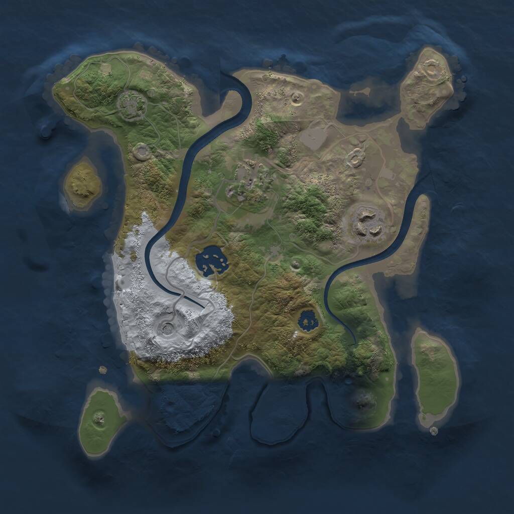 Rust Map: Procedural Map, Size: 2500, Seed: 583295, 6 Monuments