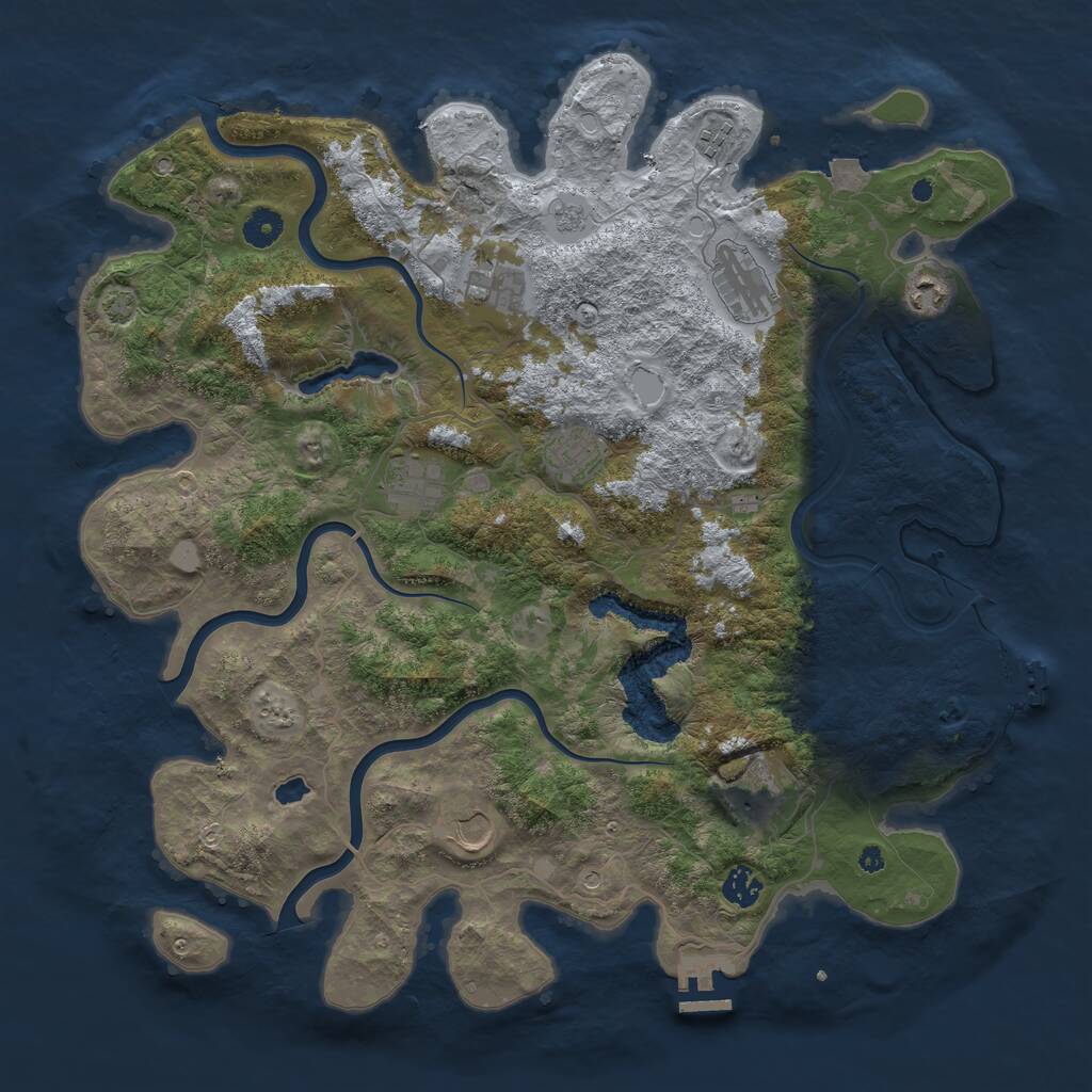 Rust Map: Procedural Map, Size: 4200, Seed: 41351351, 15 Monuments