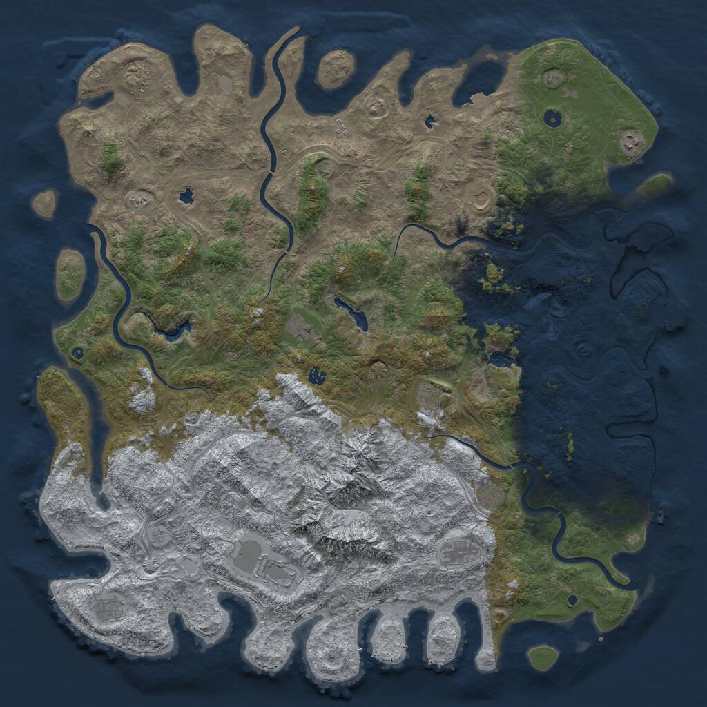 Rust Map: Procedural Map, Size: 6000, Seed: 15265, 17 Monuments
