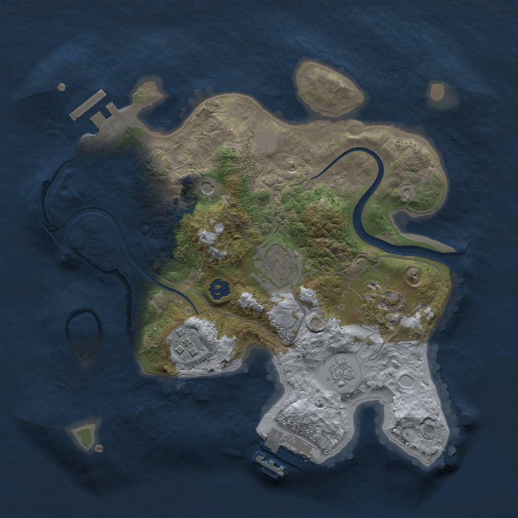 Rust Map: Procedural Map, Size: 2500, Seed: 67890, 9 Monuments
