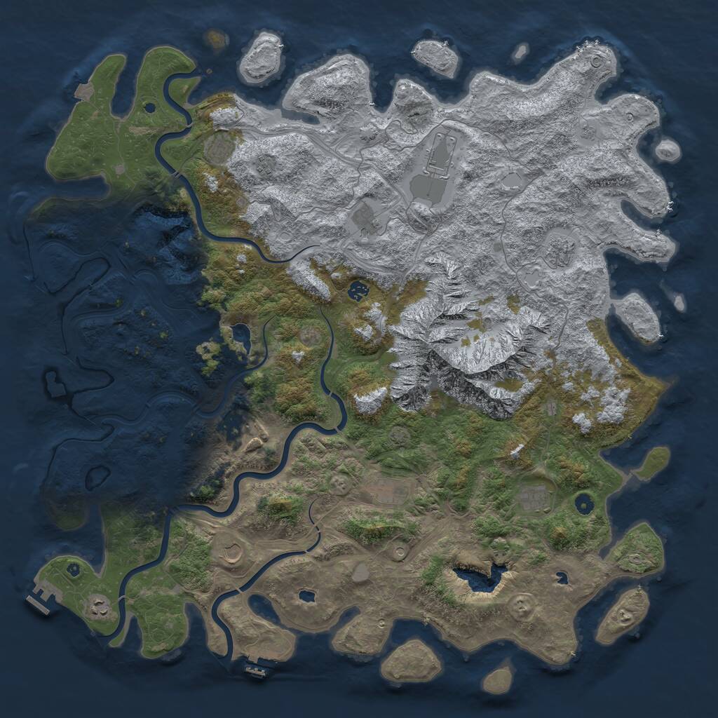 Rust Map: Procedural Map, Size: 5500, Seed: 3152, 17 Monuments