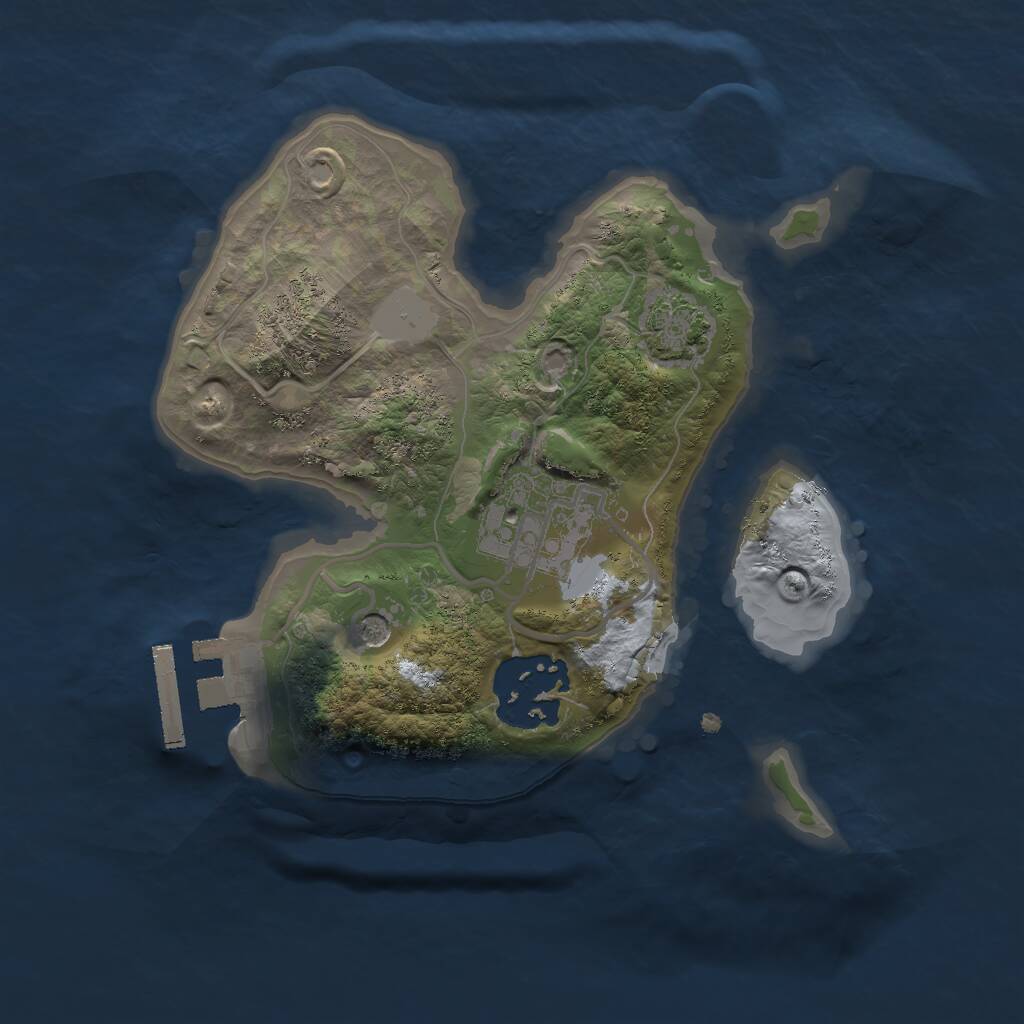 Rust Map: Procedural Map, Size: 2000, Seed: 1066172657, 6 Monuments