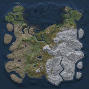 Thumbnail Rust Map: Procedural Map, Size: 4500, Seed: 1833707417, 17 Monuments