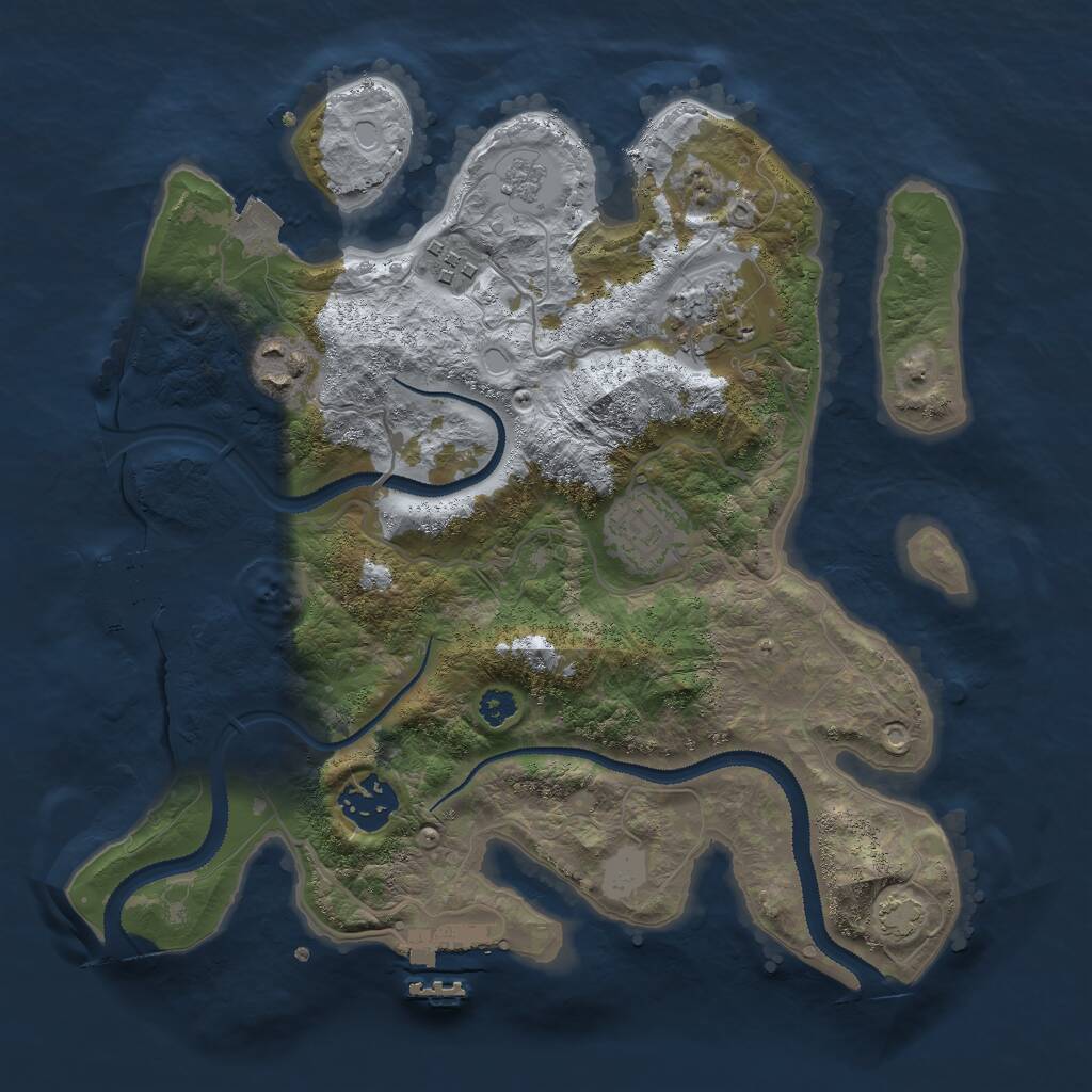 Rust Map: Procedural Map, Size: 3000, Seed: 12184, 10 Monuments