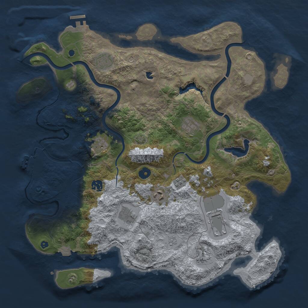 Rust Map: Procedural Map, Size: 4000, Seed: 721650316, 15 Monuments