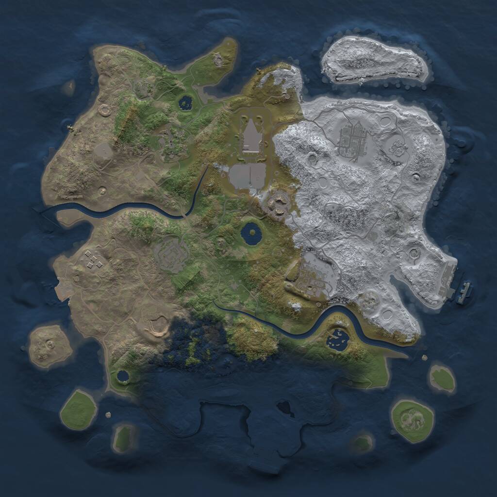 Rust Map: Procedural Map, Size: 3500, Seed: 31259338, 15 Monuments