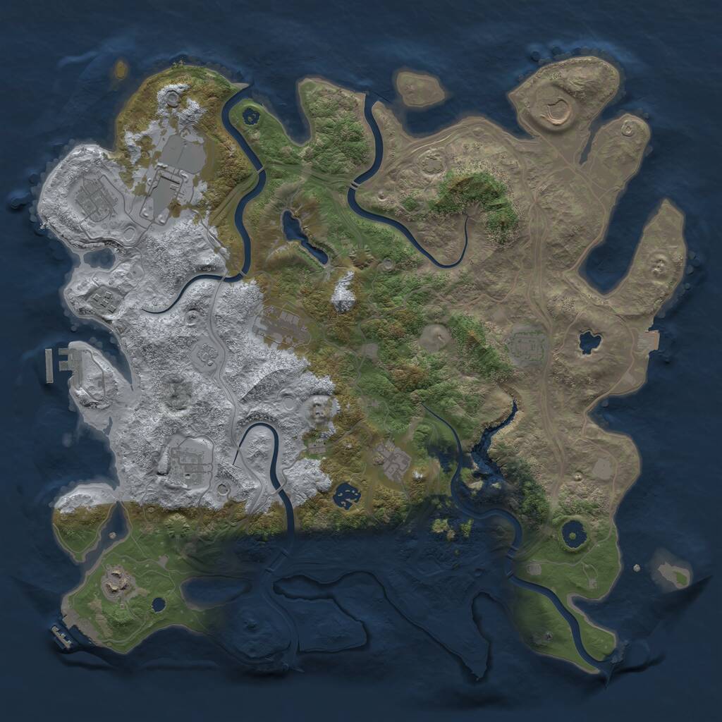 Rust Map: Procedural Map, Size: 4250, Seed: 172007607, 16 Monuments