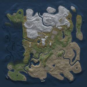 Thumbnail Rust Map: Procedural Map, Size: 4500, Seed: 1900279240, 17 Monuments